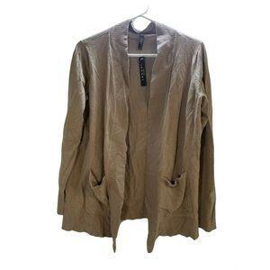 Premium by Johnny Women's Cardigan With Pockets, Size L, Beige